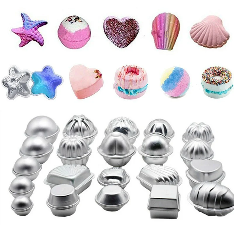 Bath Bomb Mold - 1 çift Banyo Bombası Kalıpları Alüminyum