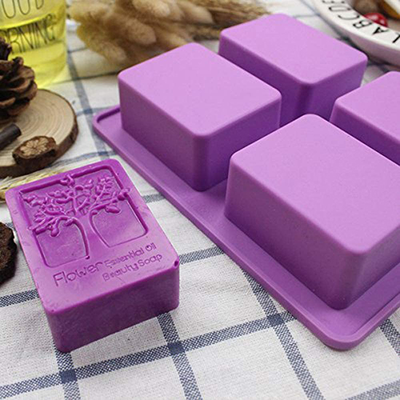Bath Bomb Mold - Dikdörtgen Hayat Ağacı Silikon Sabun Kalıp